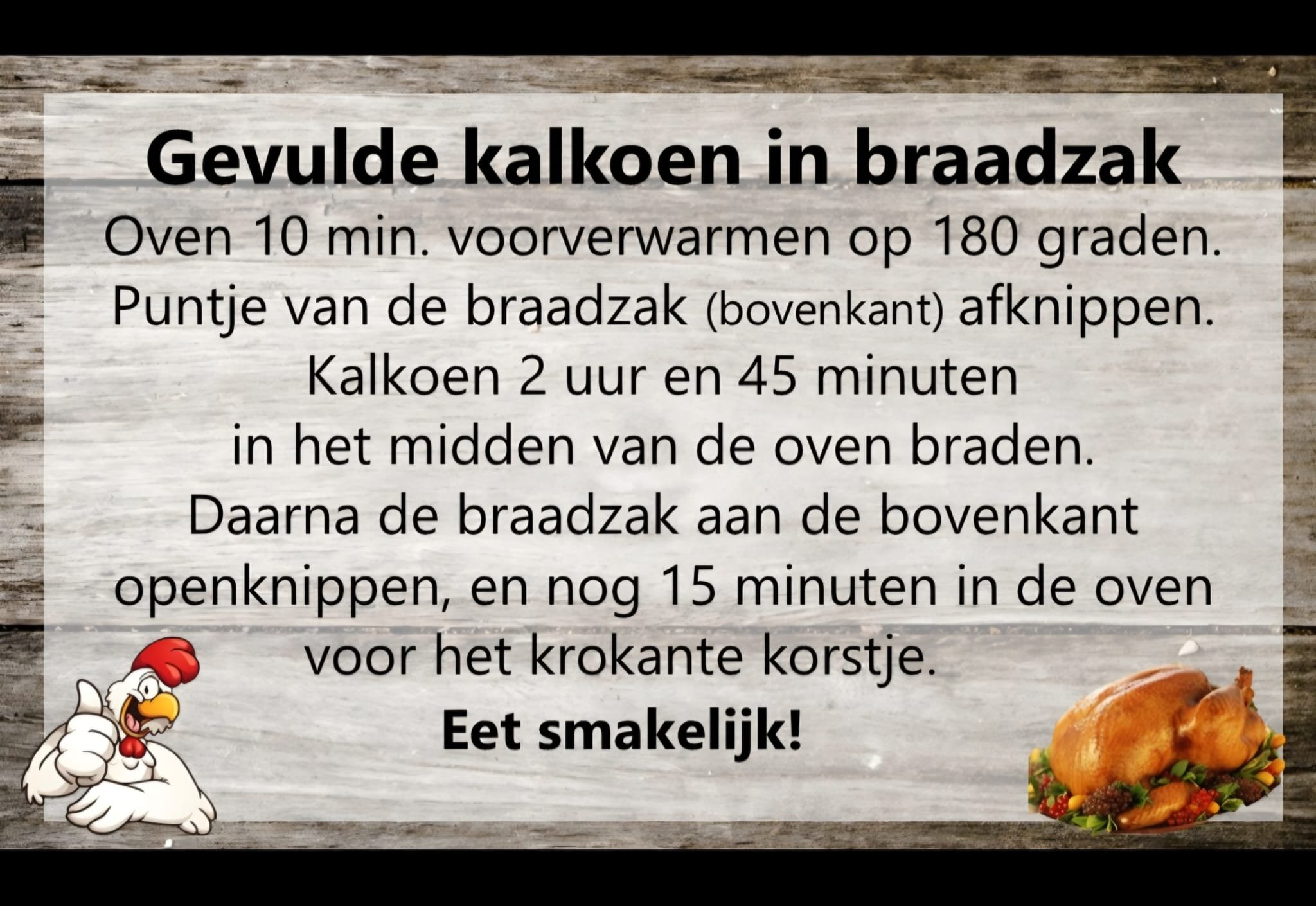 Gevulde kalkoen in braadzak standaard ca. 2.7KG of XXL ca. 3,5 kg - Afbeelding 2